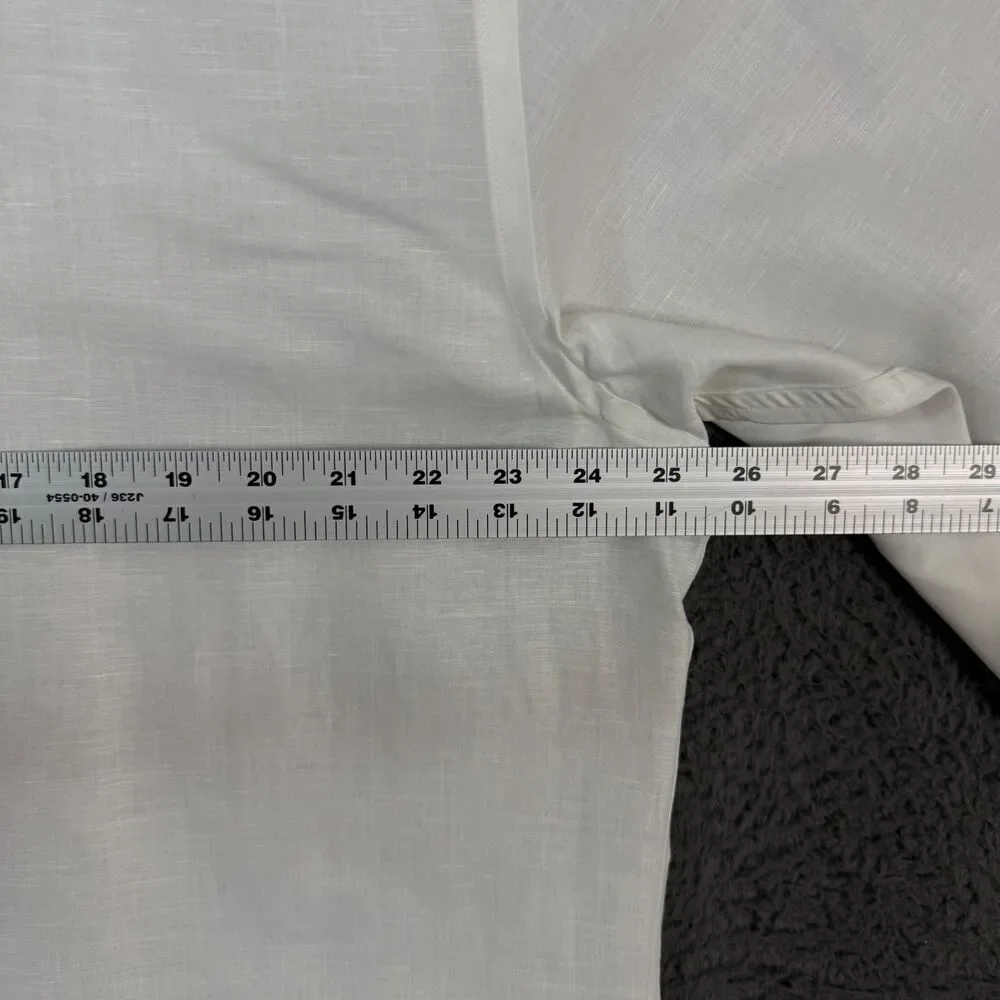 Vtg Banana Republic Shirt Mens XL White Linen Blend Button Up Lightweight